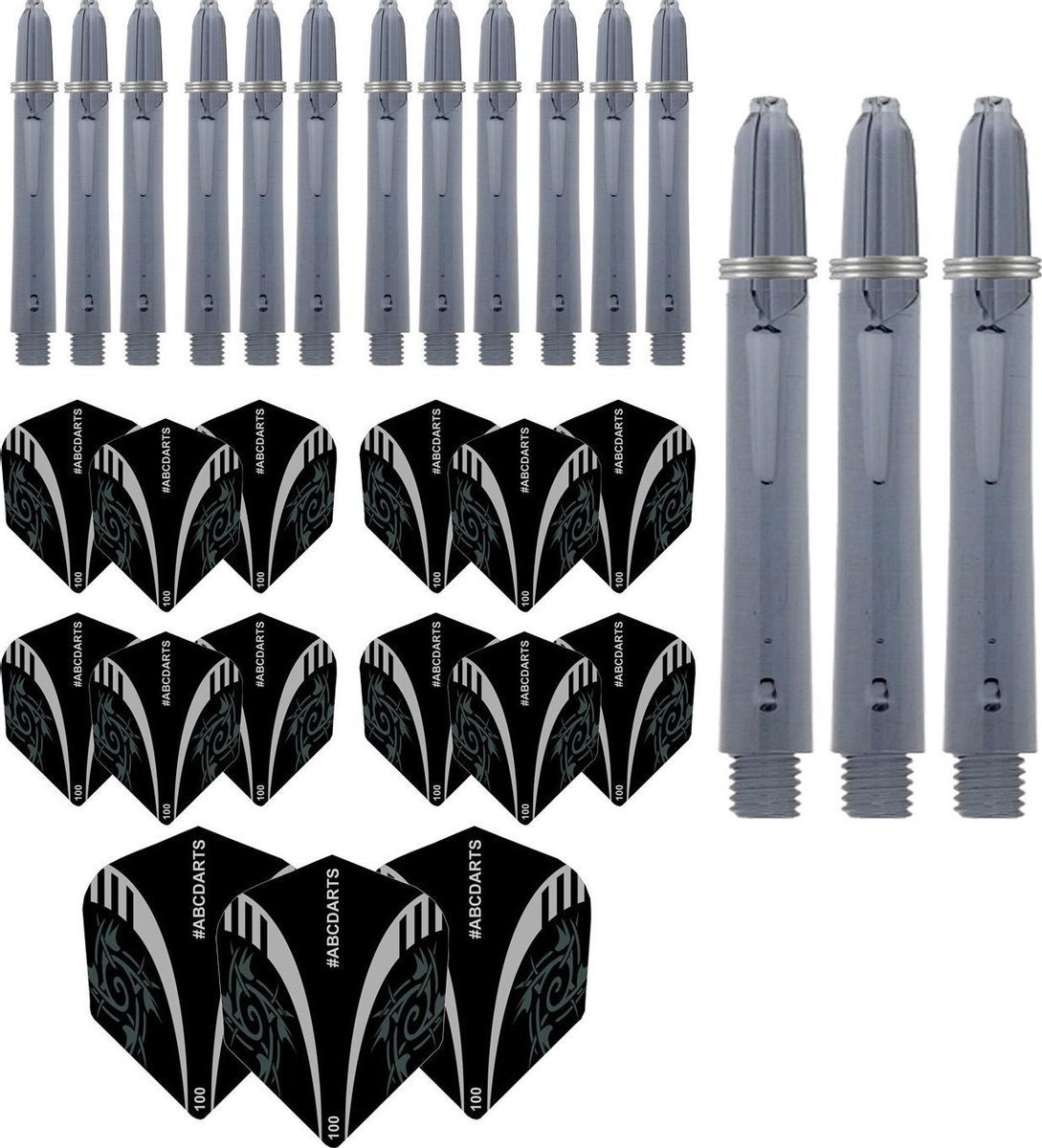 Dart Flights En Dart Shafts Combi pack - Tribal Edgeglow - 5 sets