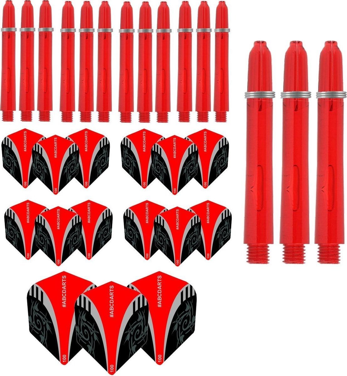Dart Flights En Dart Shafts Combi pack - Tribal Edgeglow - 5 sets