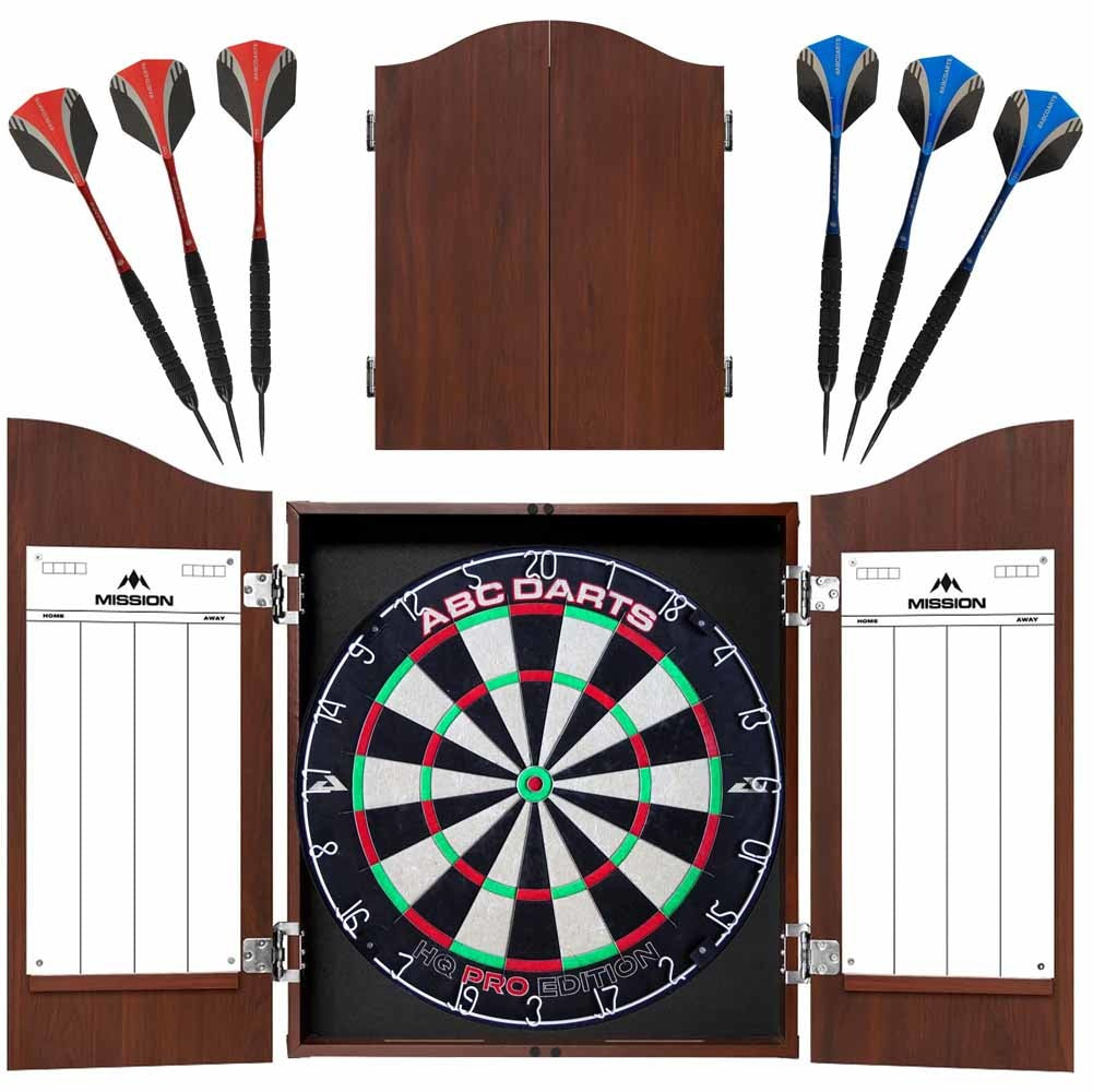 ABC Darts - Dartkabinet met Dartbord en 2 sets Dartpijlen