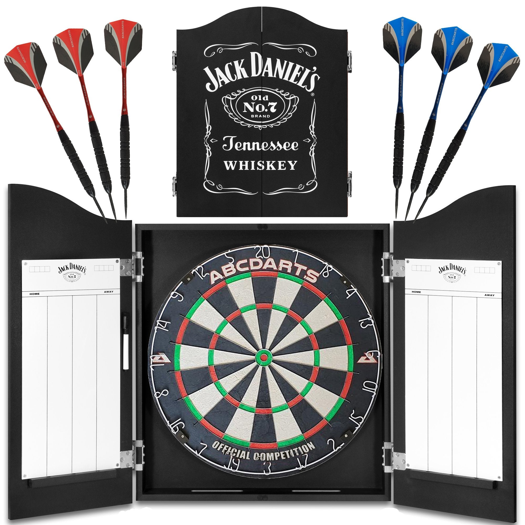 Jack Daniel's Dartkabinet Zwart - Incl. Dartbord en Darts