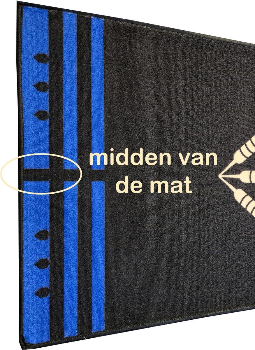 ABC Darts – Dartmat Antracite BLAUW - 80 x 241 cm