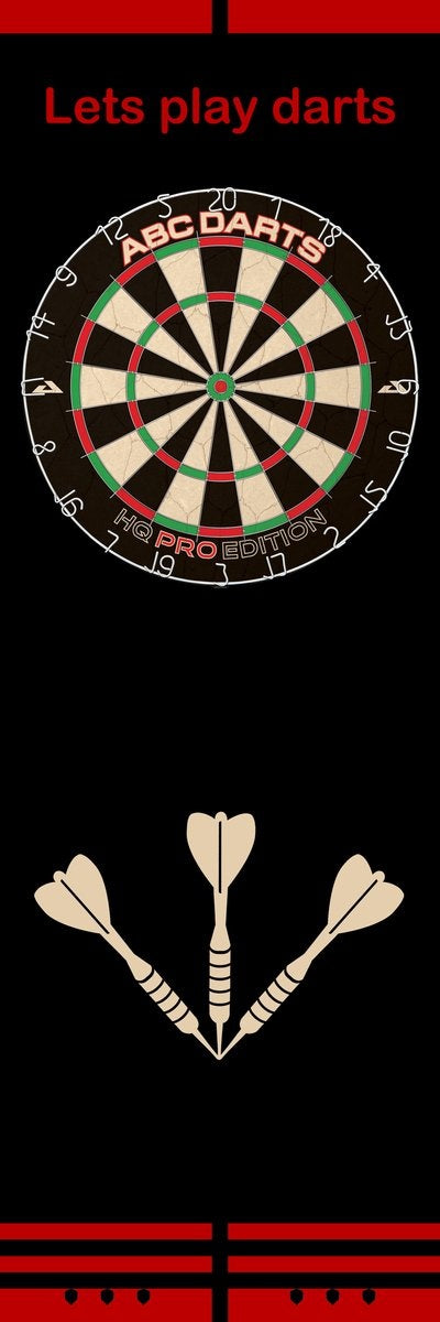 ABC Darts – Dartmat Antracite ROOD - 80 x 241 cm