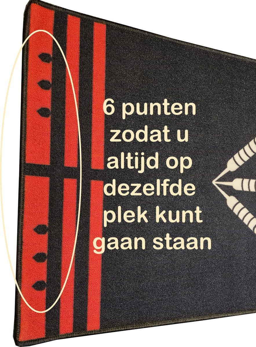 ABC Darts – Dartmat Antracite ROOD - 80 x 241 cm