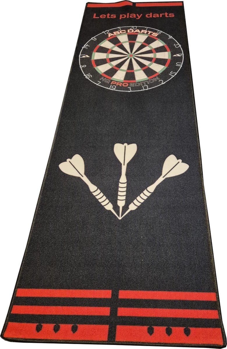 ABC Darts – Dartmat Antracite ROOD - 80 x 241 cm
