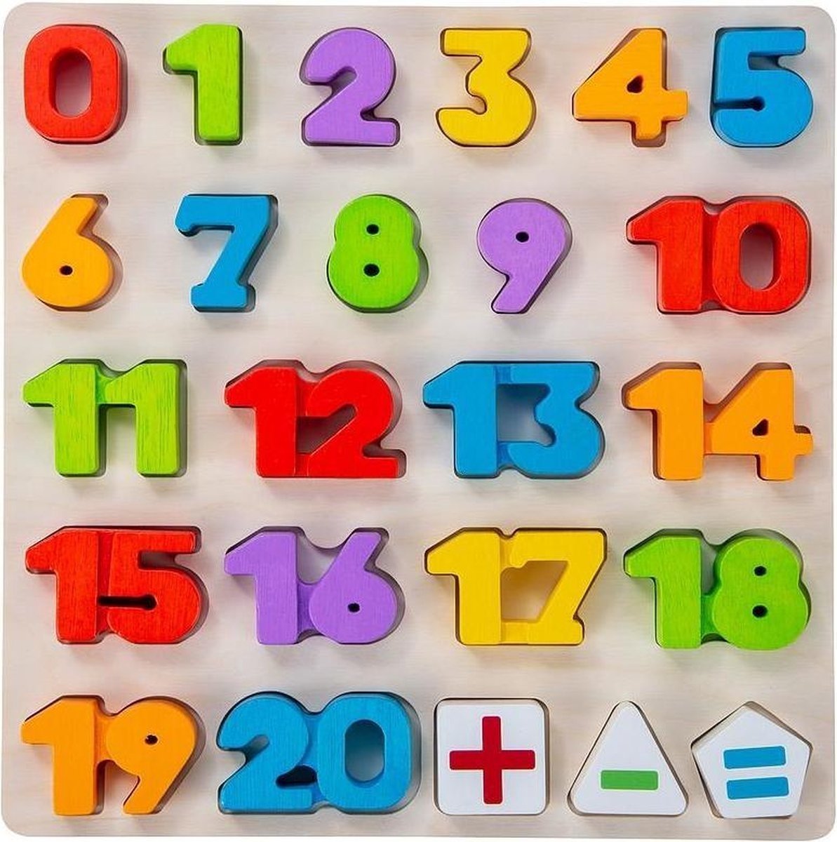 Cijferpuzzel 30x30 cm. Rubberwood Hout