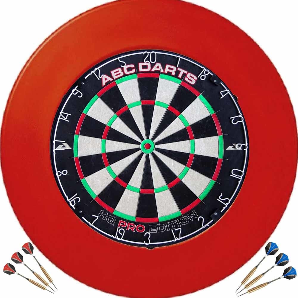 ABC Darts - HQ Pro Dartbord Surround Ring Set + 2 Sets Dartpijlen