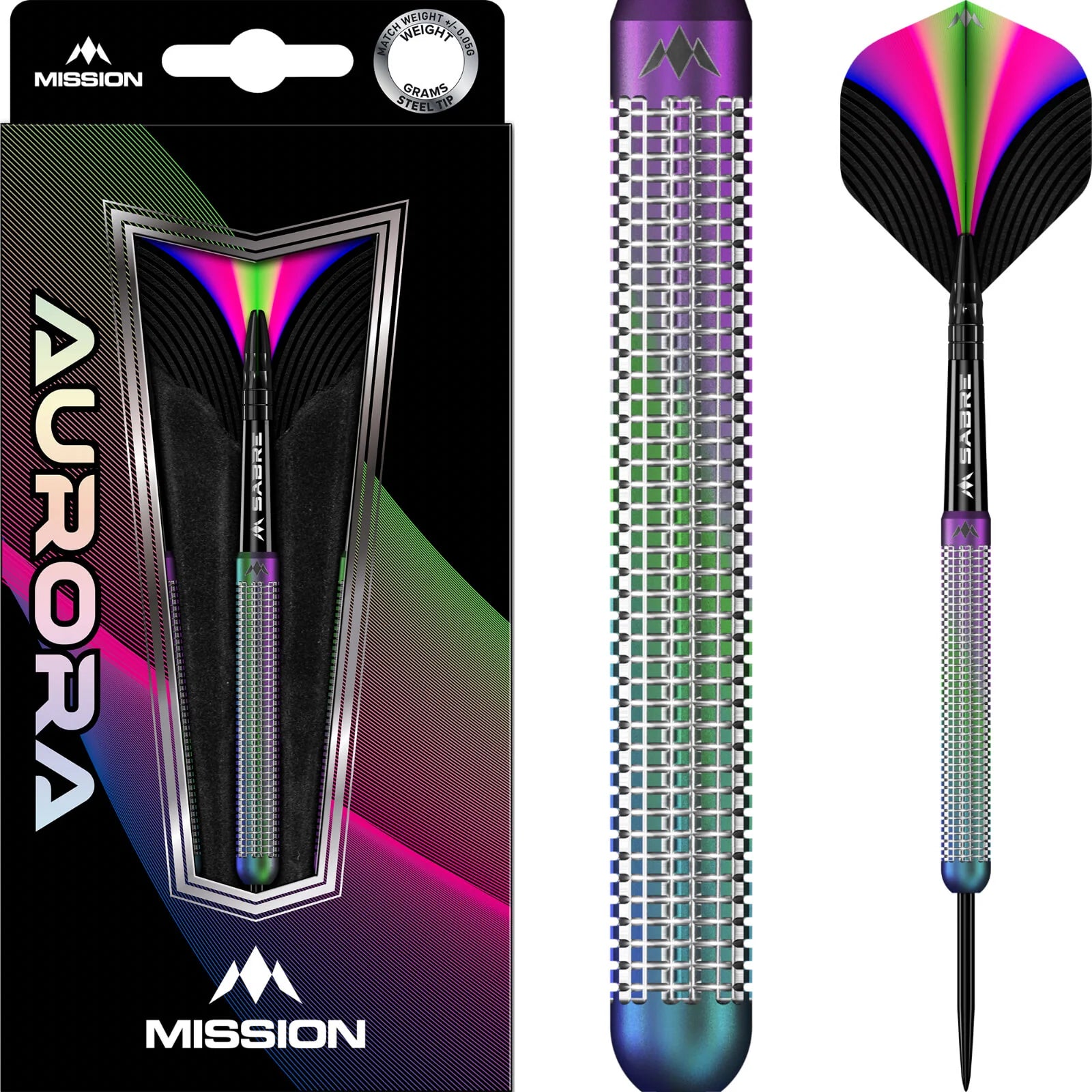 Mission – Aurora PVD Rainbow 90% Dartpijlen