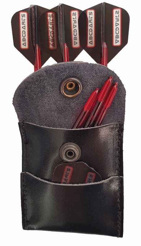ABC Darts – Dartwallet Zwart Leder – Insteekmodel