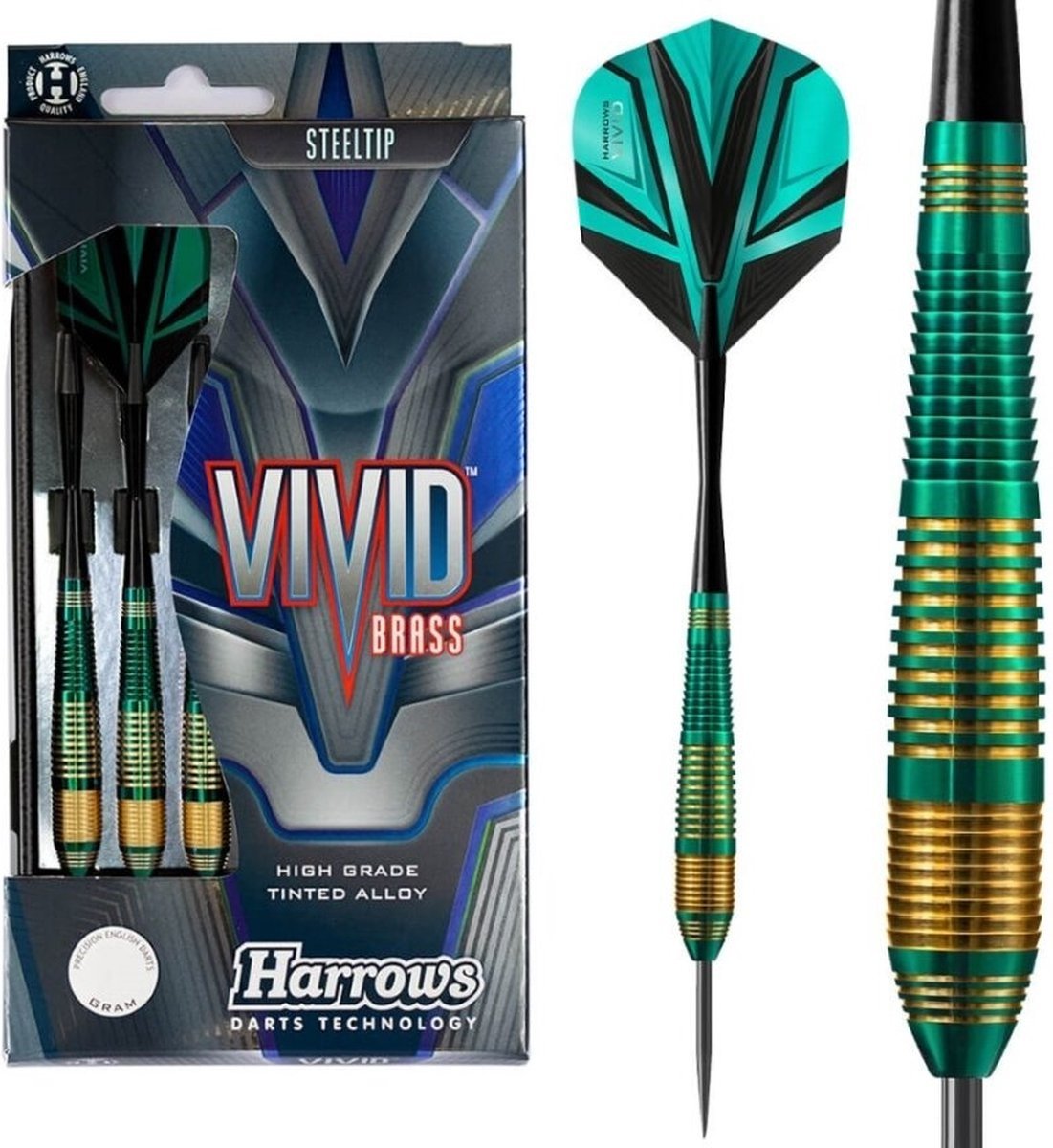Harrows Vivid  Brass Darts - Groen