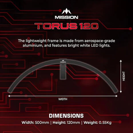 Mission - Torus 120 - Led Dartbord Verlichting USB C