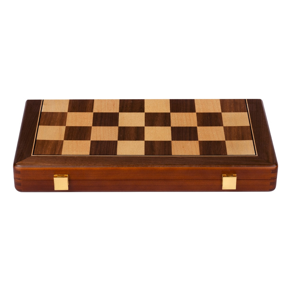Schaakbord 15" DeLuxe Walnoothout - Verzwaard en Magnetisch