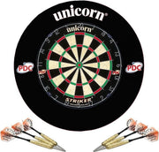 Striker Home Dartset - Dartbord met Beschermring en 2 sets Dartpijlen - Zwart