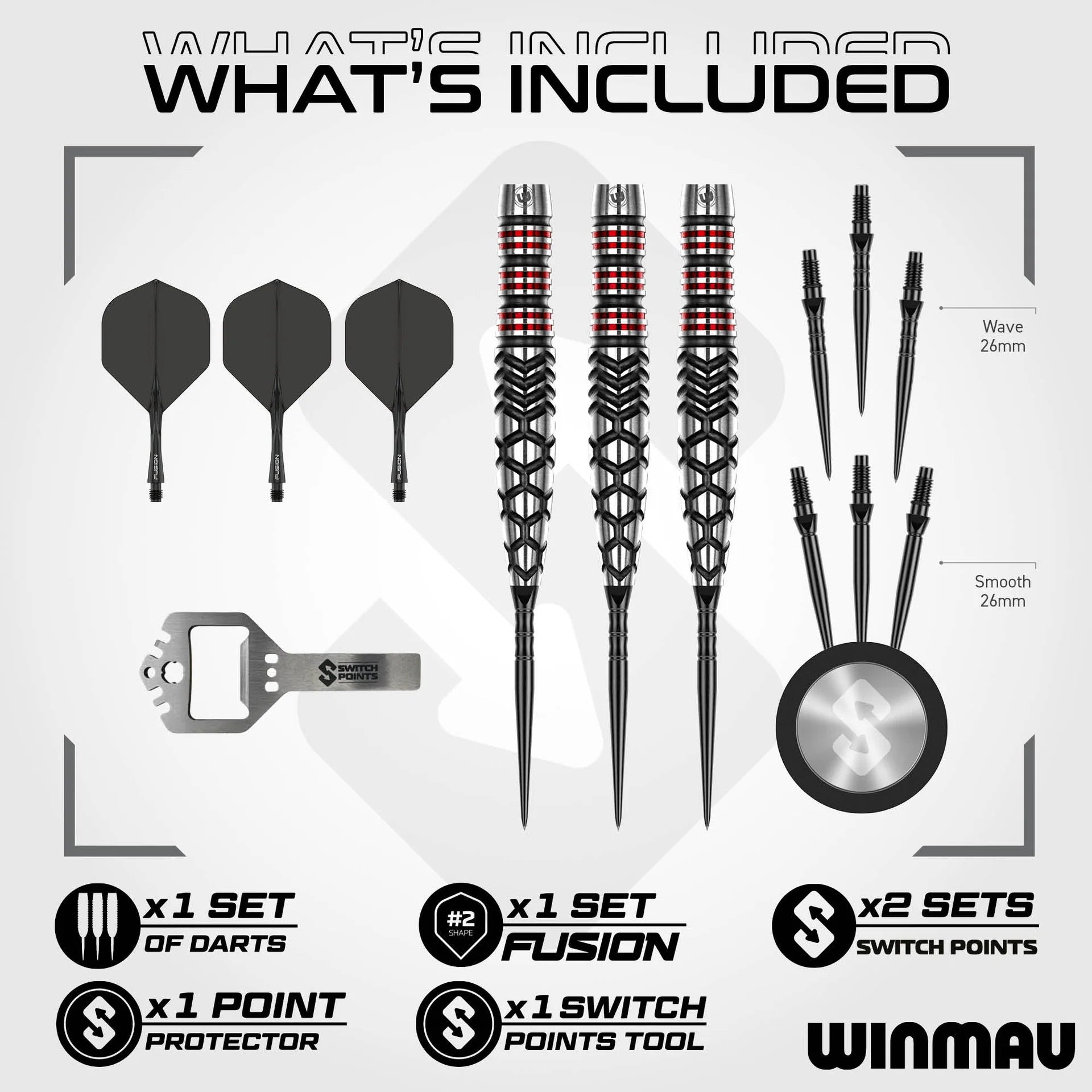 Winmau Fornax Torpedo 90% Dartpijlen